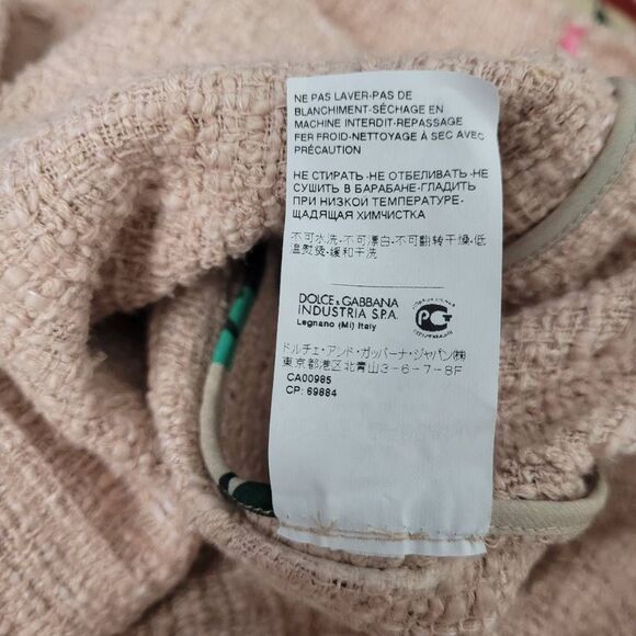 Dolce & Gabbana Light Pink Tweed Blazer Jacket Sz 42 US 6 Classic Elegant Luxury - Picture 6 of 11